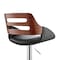 Armen Living Karter Adjustable Black Faux Leather and Walnut Wood Bar Stool with Chrome Base LCKTBAWABL - alternate 5